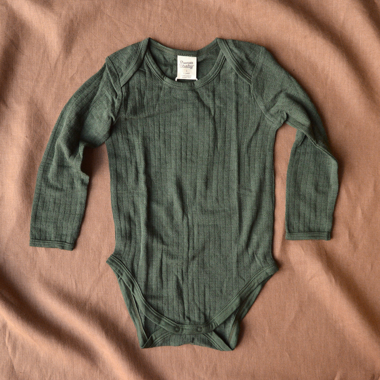 Baby Body Longsleeve - 100% Organic Merino Pointelle (0-2y)