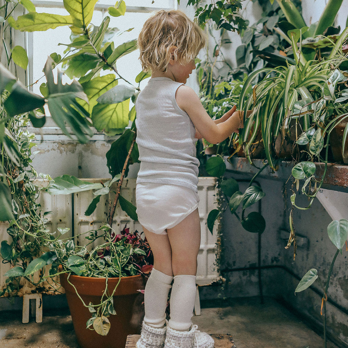 Child’s Sleeveless Vest - Organic Merino Pointelle (0-6y)