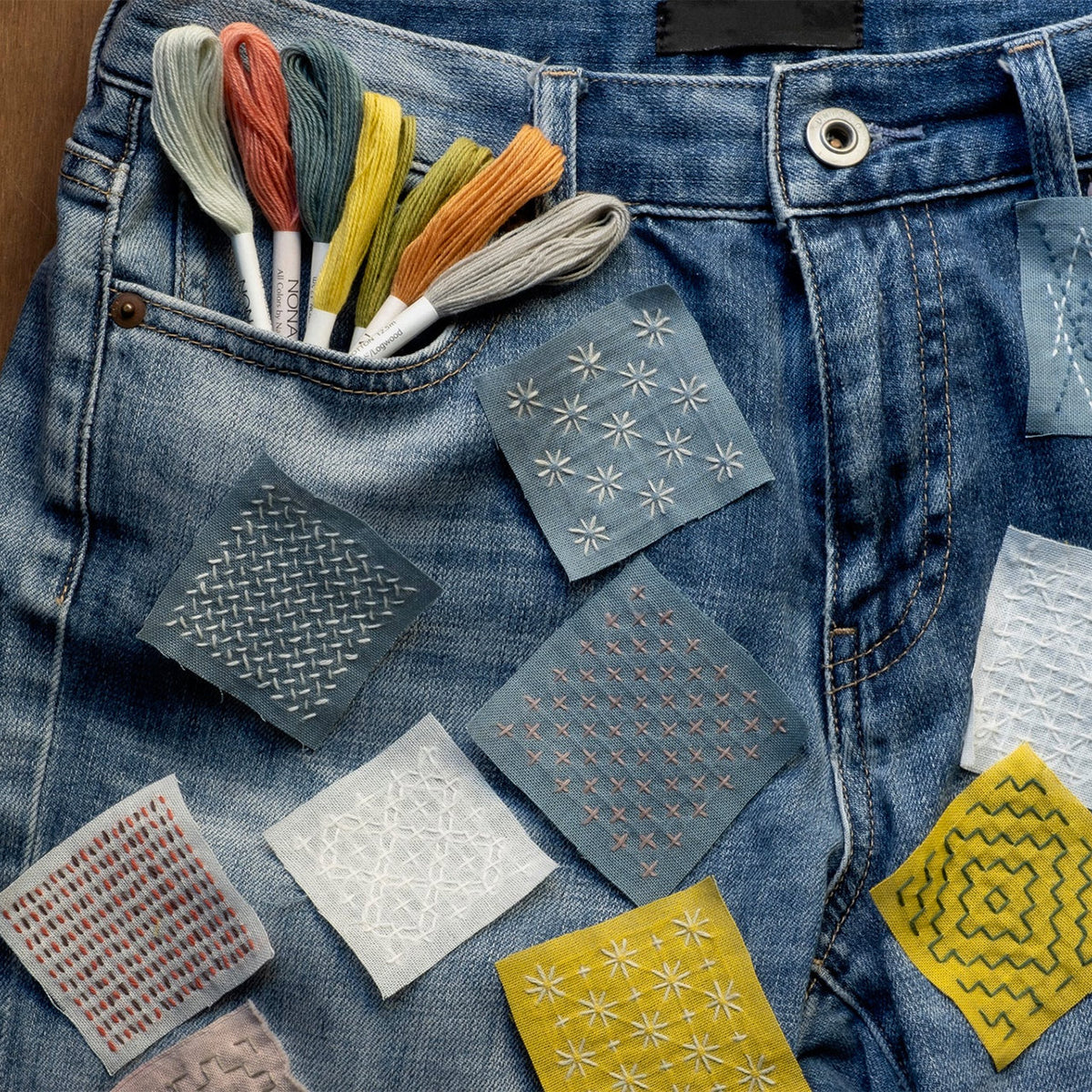 Sashiko Mending Kit - Plant Dyed