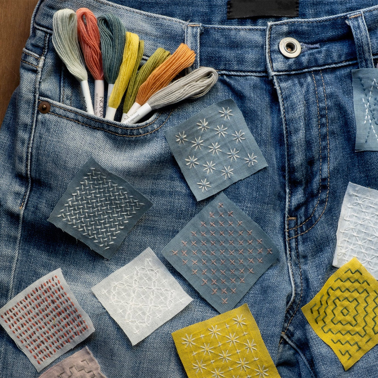 Sashiko Mending Kit - Plant Dyed