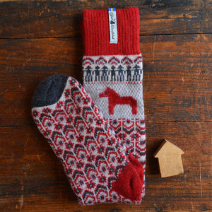 Long Woollen Rag Socks - Recycled Lambswool - Darlana (Adults 38-41)