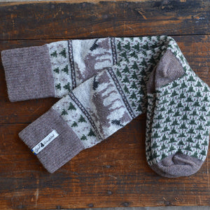 Long Woollen Rag Socks - Recycled Lambswool - Skogen (Adults 38-41)