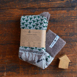 Long Woollen Rag Socks - Recycled Lambswool - Skogen (Adults 38-41)