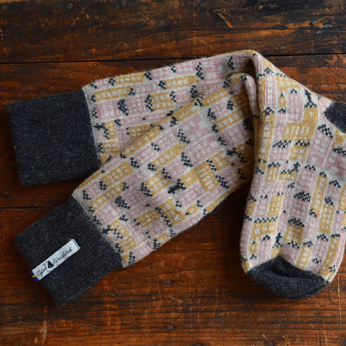Long Woollen Rag Socks - Recycled Lambswool - Gamla Stan (Adults 38-41)