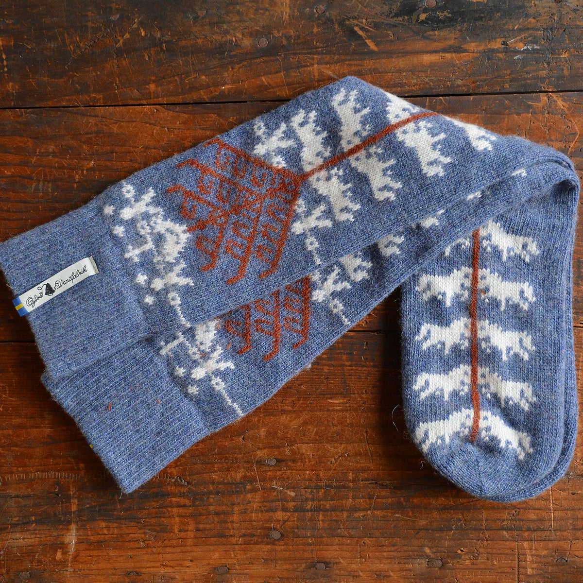 Long Woollen Rag Socks - Recycled Lambswool - Yggdrasil (Adults 38-41)