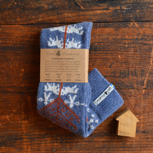 Long Woollen Rag Socks - Recycled Lambswool - Yggdrasil (Adults 38-41)