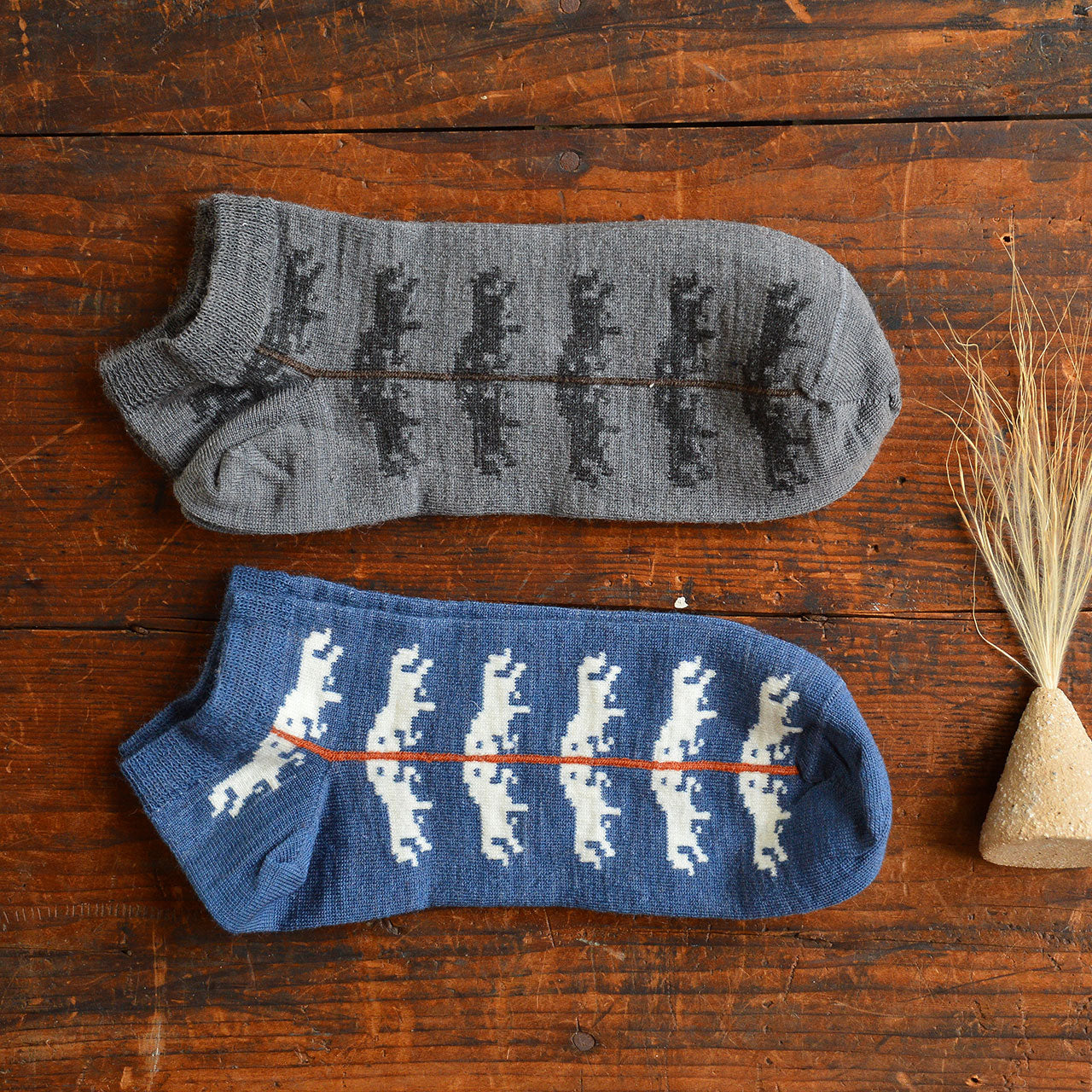 Jacquard Ankle Socks - Merino Wool - Yggdrasil (Adults 38-45)