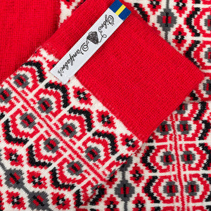 Jacquard Knit Socks - Merino Wool - Darlana Red (Adults 38-45)