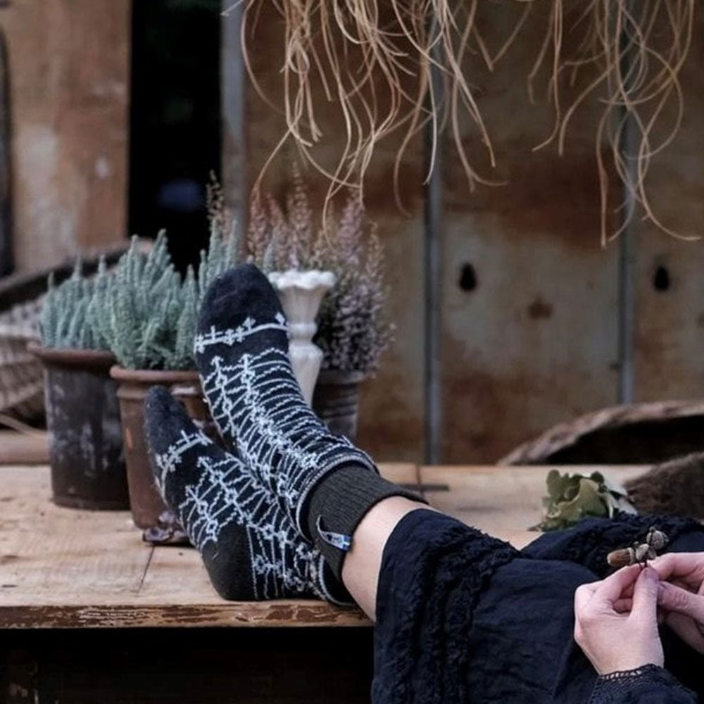 Long Woollen Rag Socks - Recycled Lambswool - Ekshärad (Adults 38-41)