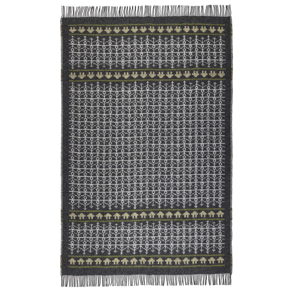 Jacquard Woven Throw - 100% Wool - Ekshärad (200x130cm)
