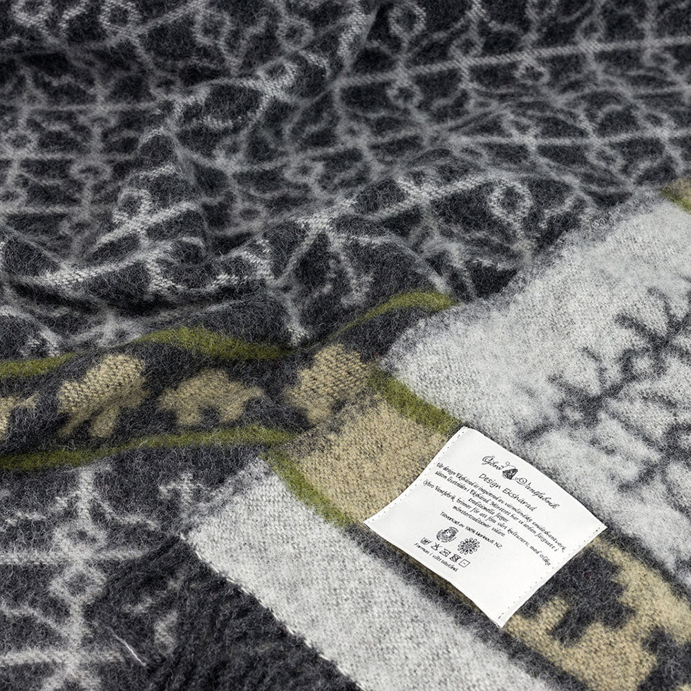 Jacquard Woven Throw - 100% Wool - Ekshärad (200x130cm)