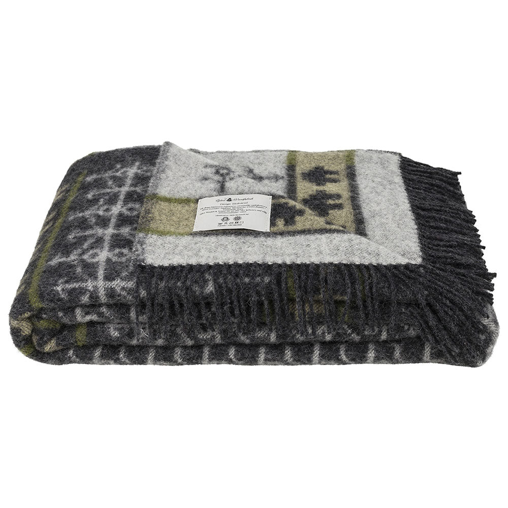 Jacquard Woven Throw - 100% Wool - Ekshärad (200x130cm)