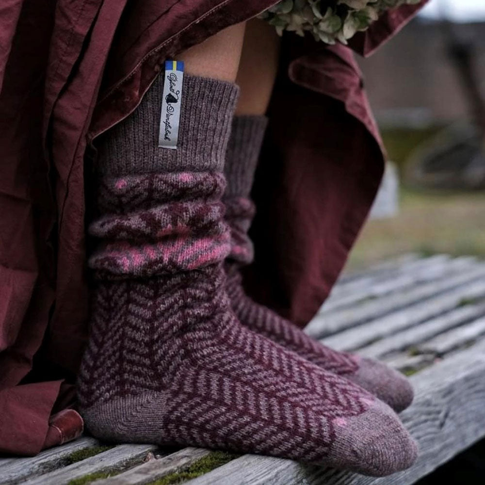 Long Woollen Rag Socks - Recycled Lambswool - Fager (Adults 38-41)