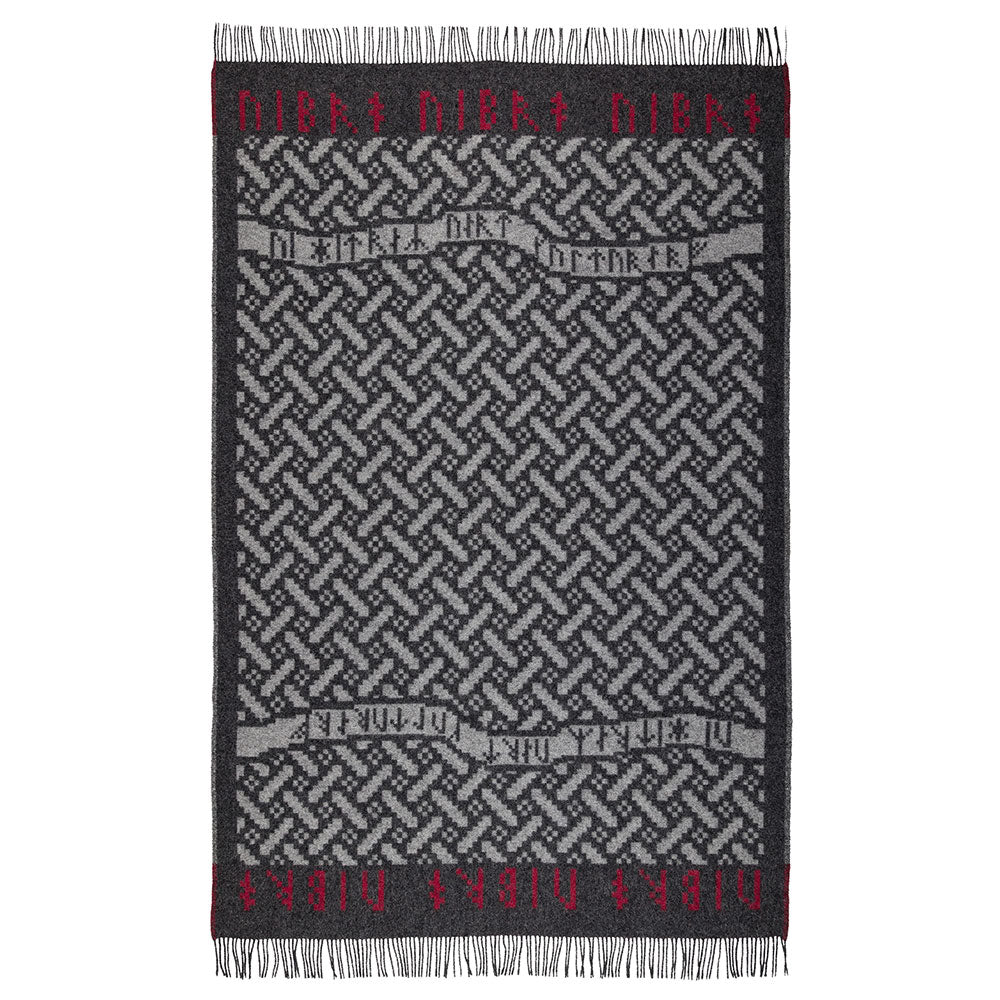 Jacquard Woven Throw - 100% Wool - Futhark (200x130cm)