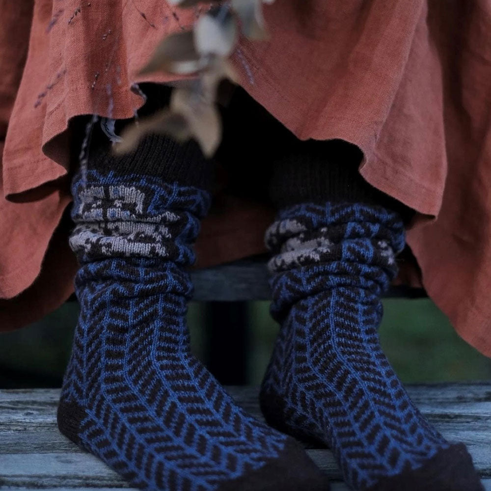 Long Woollen Rag Socks - Recycled Lambswool - Gotland (Adults 38-41)