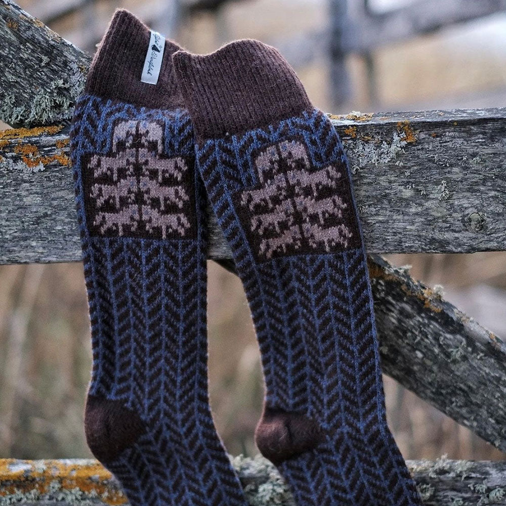 Long Woollen Rag Socks - Recycled Lambswool - Gotland (Adults 38-41)