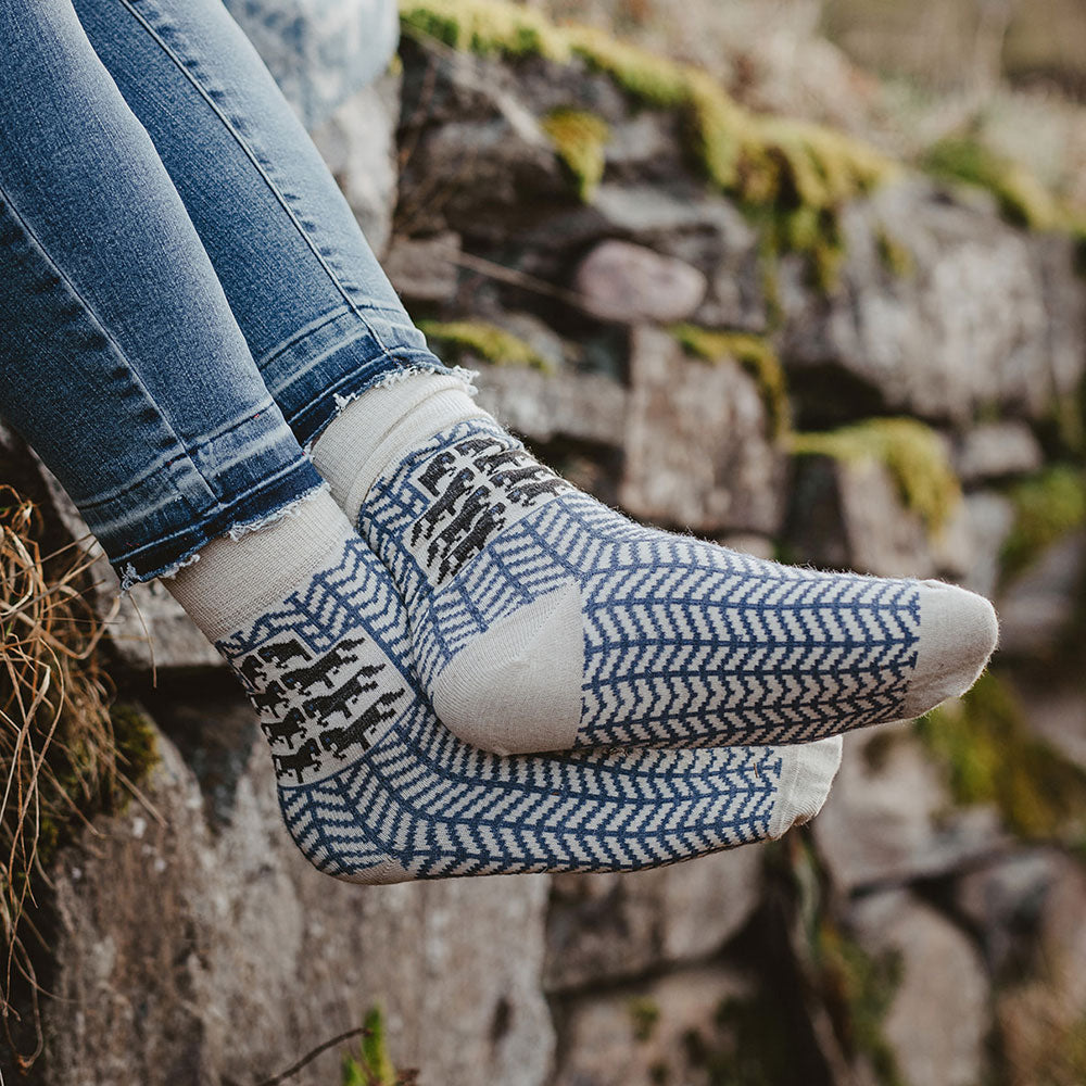 Jacquard Knit Socks - Merino Wool - Gotland (Adults 38-45)