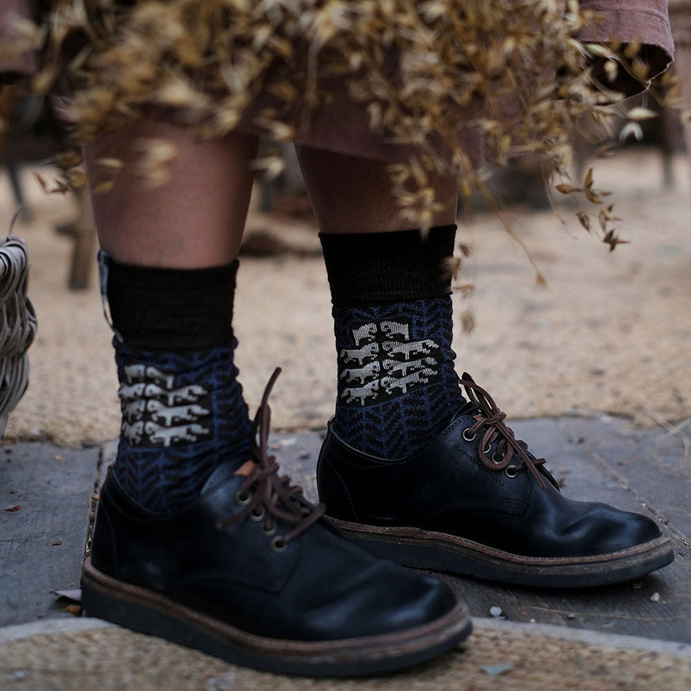 Jacquard Knit Socks - Merino Wool - Gotland (Adults 38-45)