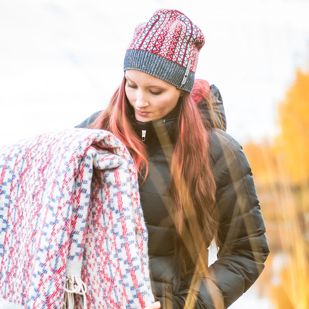 Jacquard Knit Beanie - 100% Merino - Lycksele (Adults)