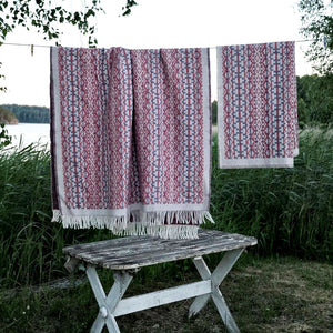 Jacquard Woven Throw - 100% Wool - Lycksele (200x130cm)