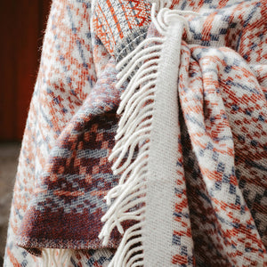 Jacquard Woven Throw - 100% Wool - Lycksele (200x130cm)