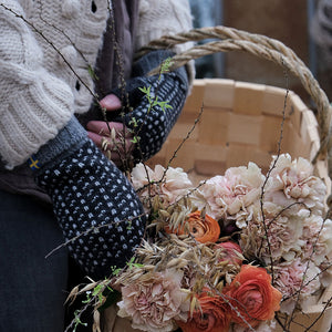 Jacquard Knit Hand Warmers - 100% Merino - Skaftö (Adults)