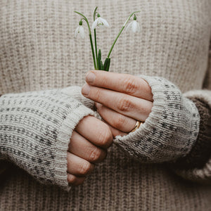 Jacquard Knit Hand Warmers - 100% Merino - Skaftö (Adults)