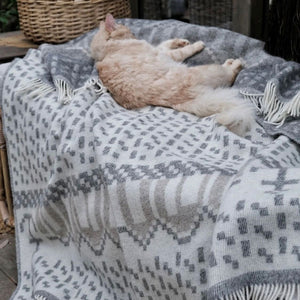 Jacquard Woven Throw - 100% Wool - Skaftö (200x130cm)