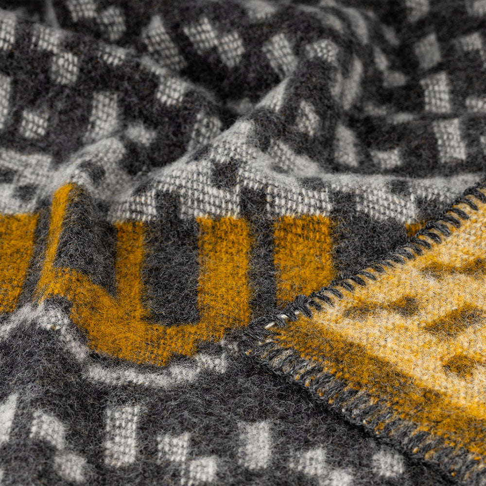 Jacquard Woven Blanket - 100% Wool - Skaftö (130x90cm)