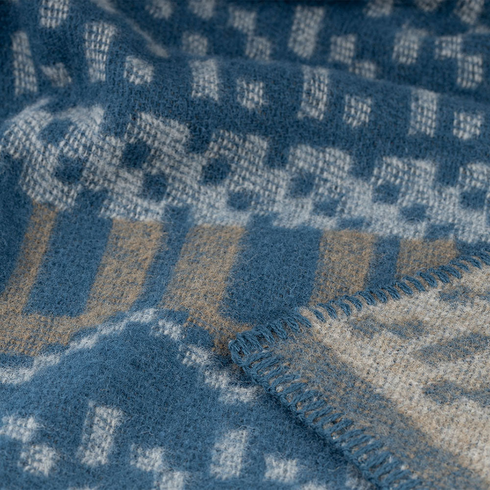 Jacquard Woven Blanket - 100% Wool - Skaftö (130x90cm)