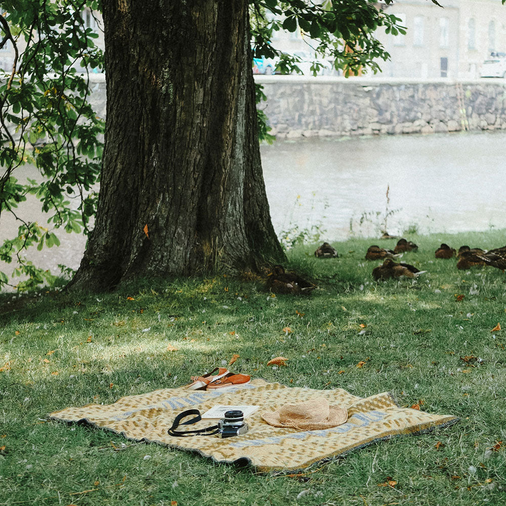 Jacquard Woven Blanket - 100% Wool - Skaftö (130x90cm)