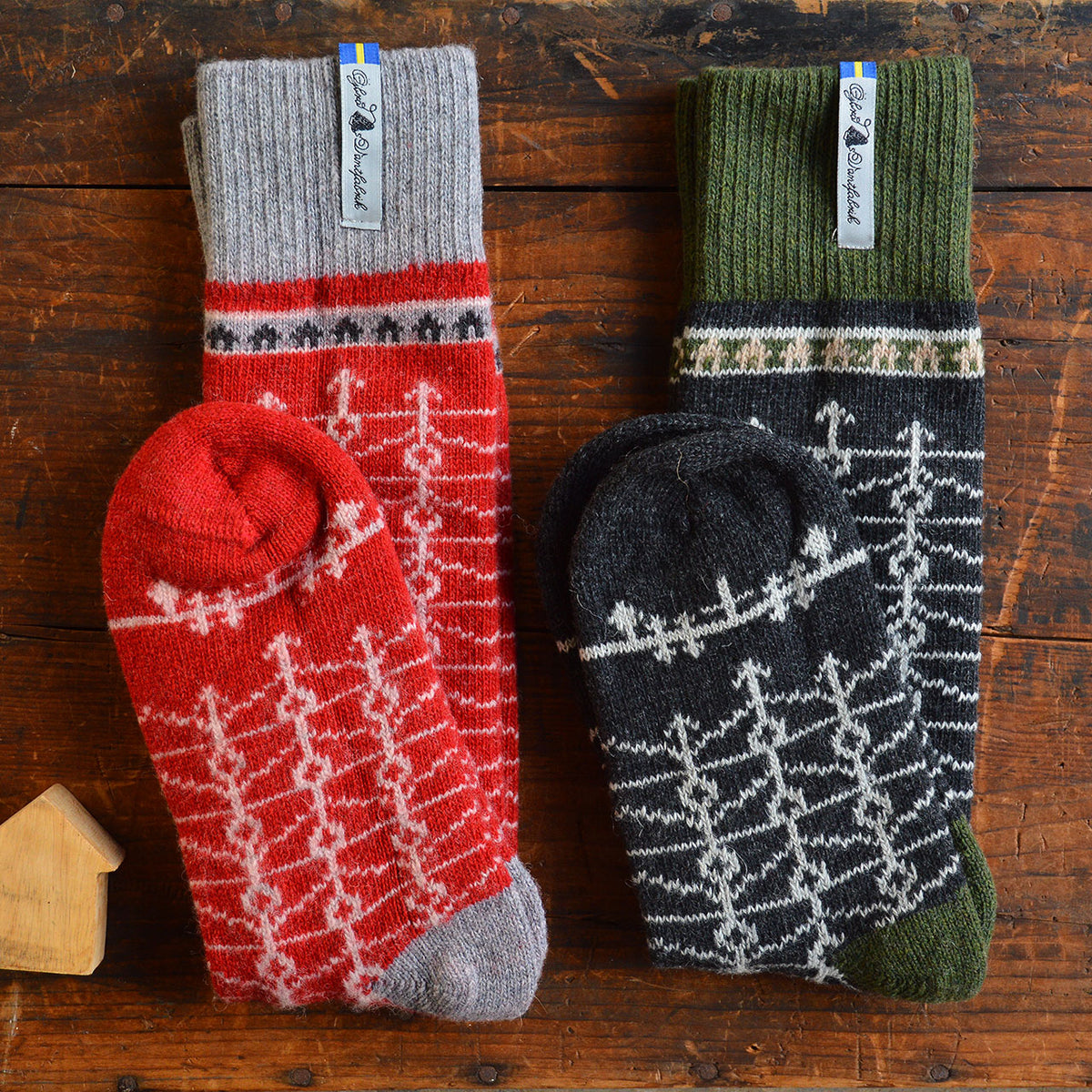 Long Woollen Rag Socks - Recycled Lambswool - Ekshärad (Adults 38-41)