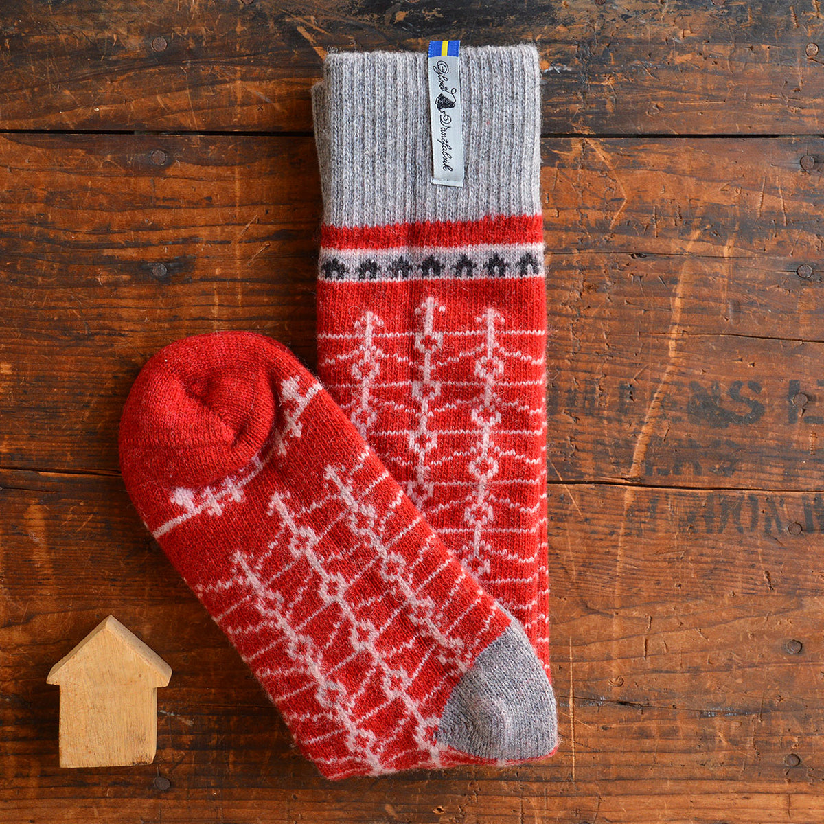 Long Woollen Rag Socks - Recycled Lambswool - Ekshärad (Adults 38-41)