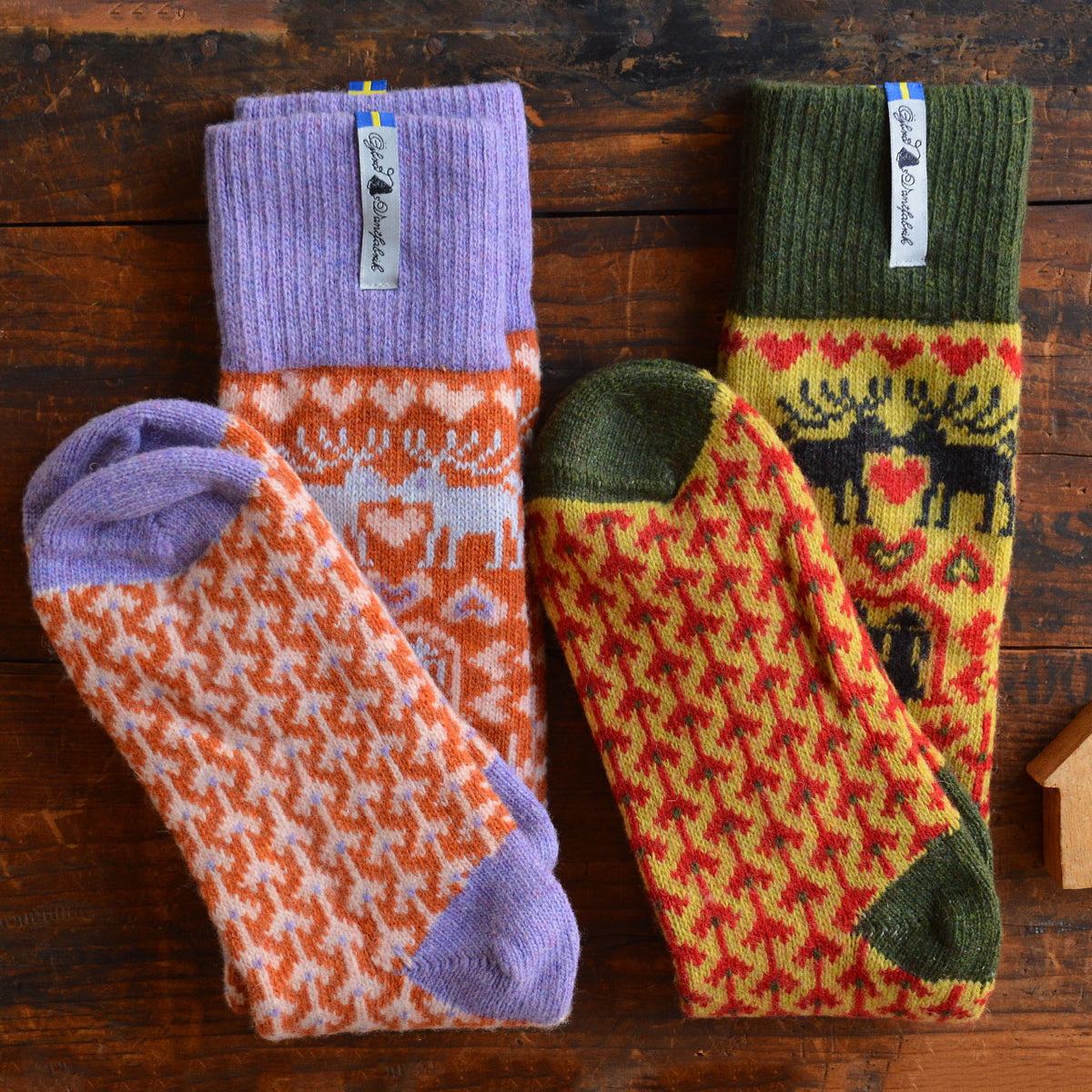 Long Woollen Rag Socks - Recycled Lambswool - Fästfolk (Adults 38-41)