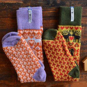 Long Woollen Rag Socks - Recycled Lambswool - Fästfolk (Adults 38-41)