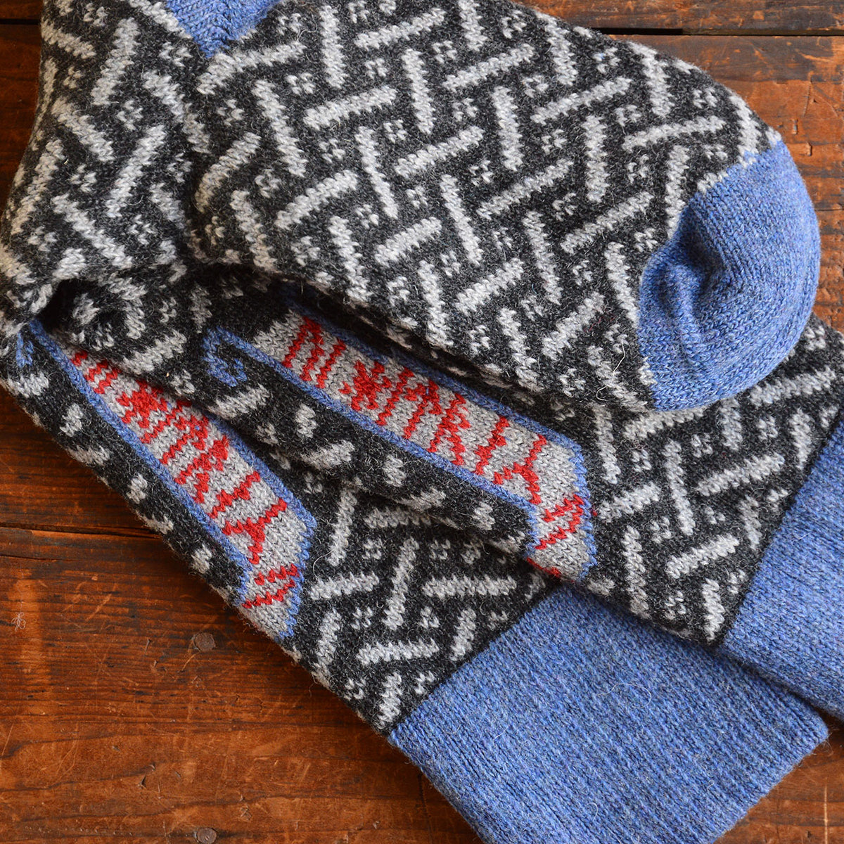 Long Woollen Rag Socks - Recycled Lambswool - Futhark (Adults 38-41)