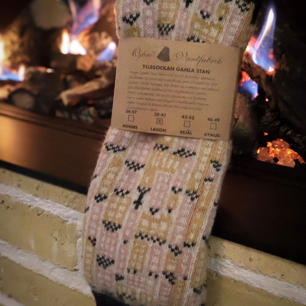 Long Woollen Rag Socks - Recycled Lambswool - Gamla Stan (Adults 38-41)