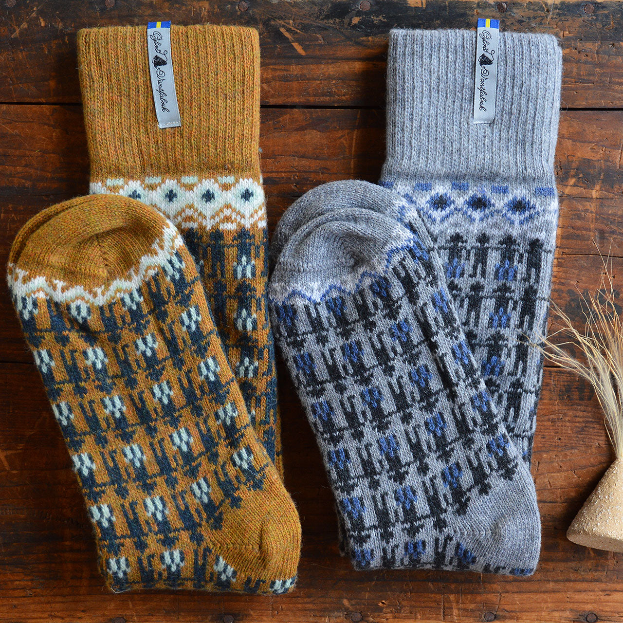 Long Woollen Rag Socks - Recycled Lambswool - Kören (Adults 38-41)