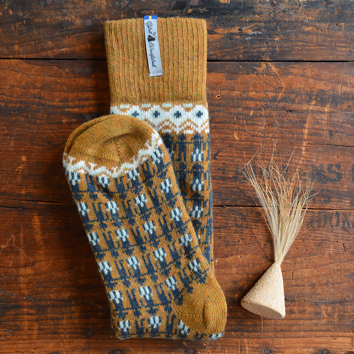 Long Woollen Rag Socks - Recycled Lambswool - Kören (Adults 38-41)