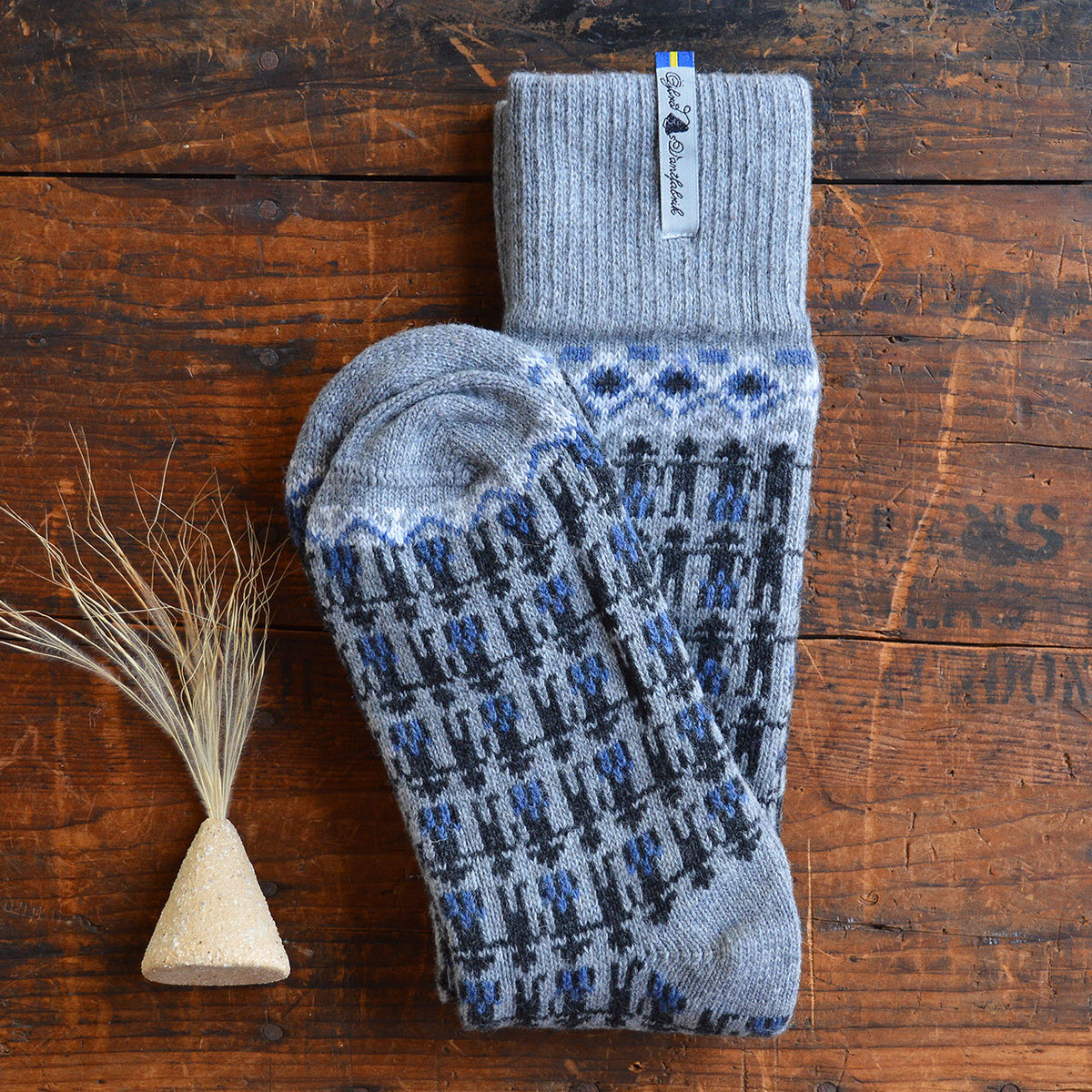 Long Woollen Rag Socks - Recycled Lambswool - Kören (Adults 38-41)