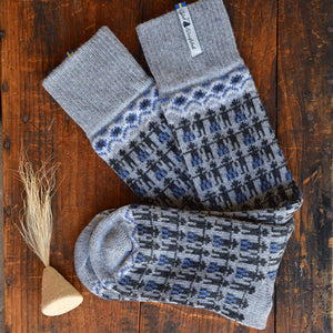 Long Woollen Rag Socks - Recycled Lambswool - Kören (Adults 38-41)
