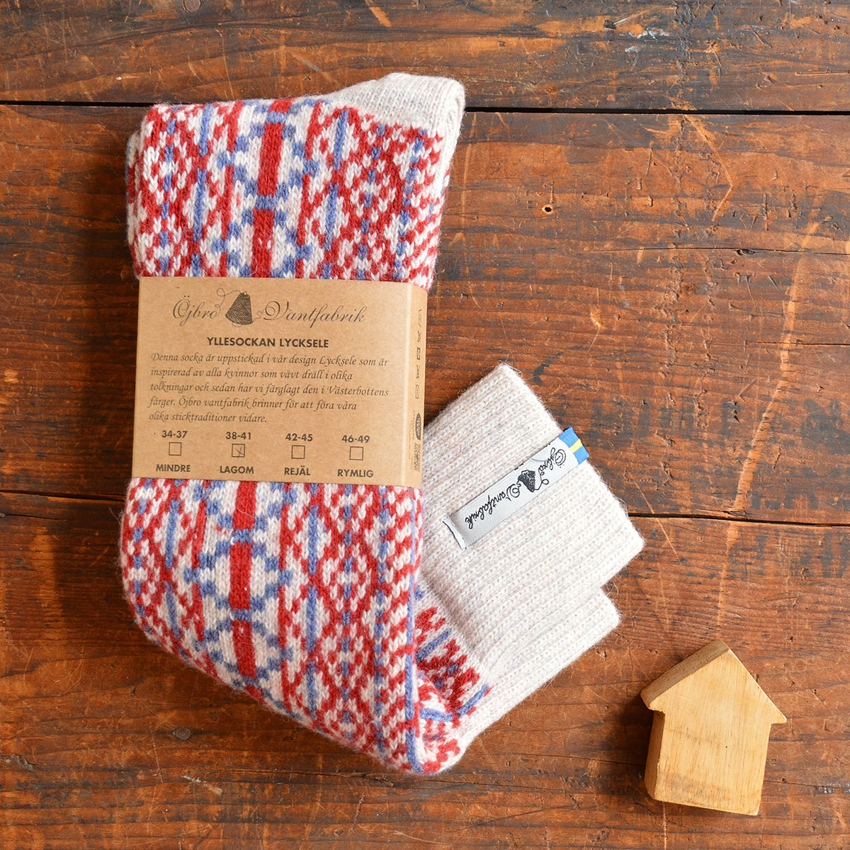 Long Woollen Rag Socks - Recycled Lambswool - Lycksele (Adults 38-41)