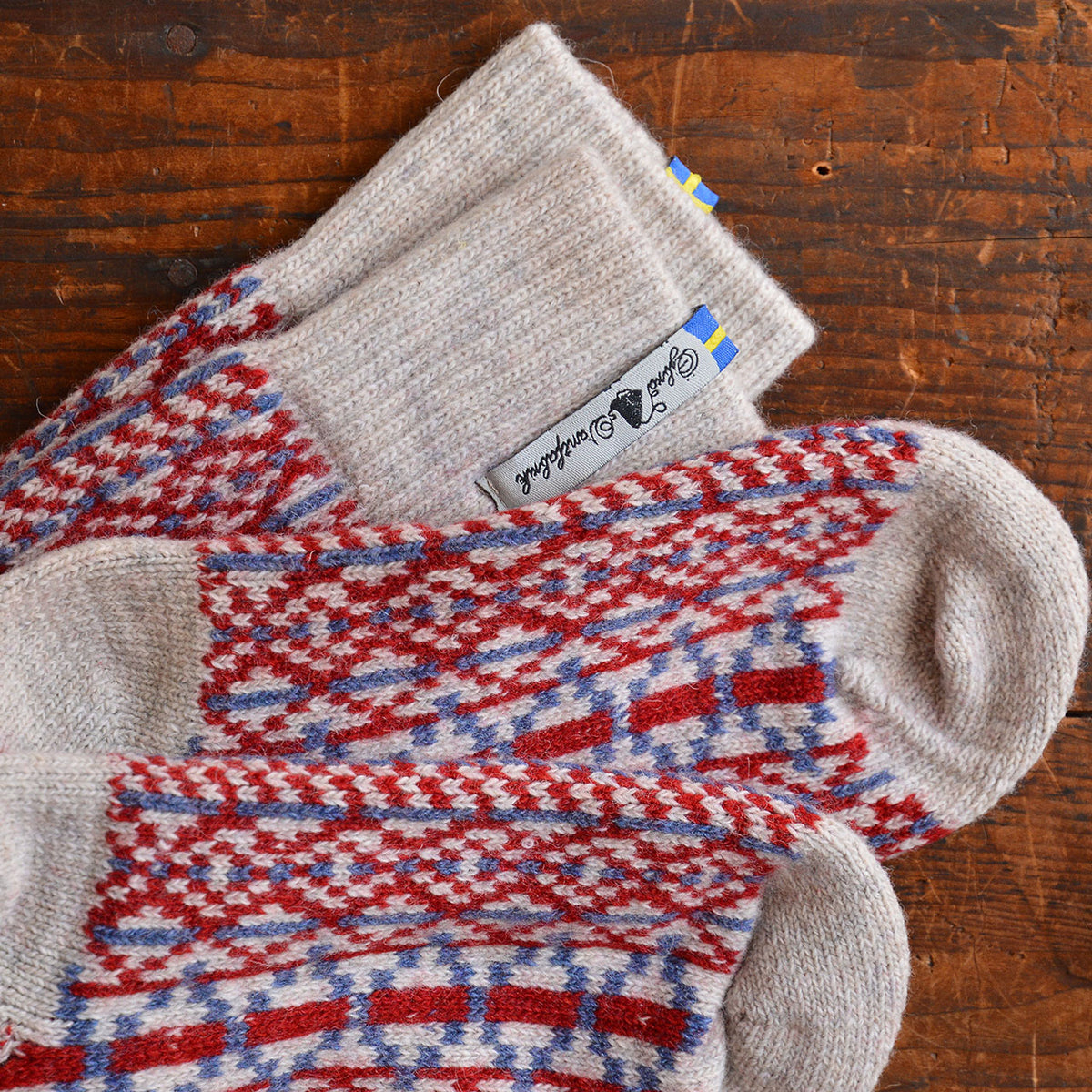 Long Woollen Rag Socks - Recycled Lambswool - Lycksele (Adults 38-41)