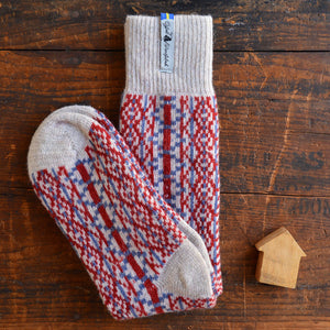 Long Woollen Rag Socks - Recycled Lambswool - Lycksele (Adults 38-41)