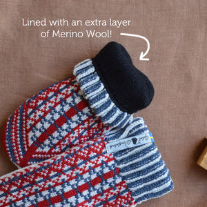 Double Wool Mittens - 100% Merino - Lycksele (Adults)