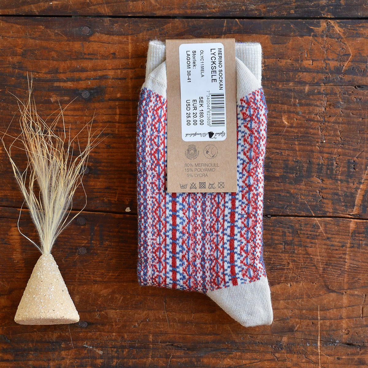 Jacquard Knit Socks - Merino Wool - Lycksele (Adults 38-45)