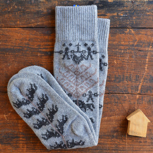 Long Woollen Rag Socks - Recycled Lambswool - Yggdrasil (Adults 38-41)