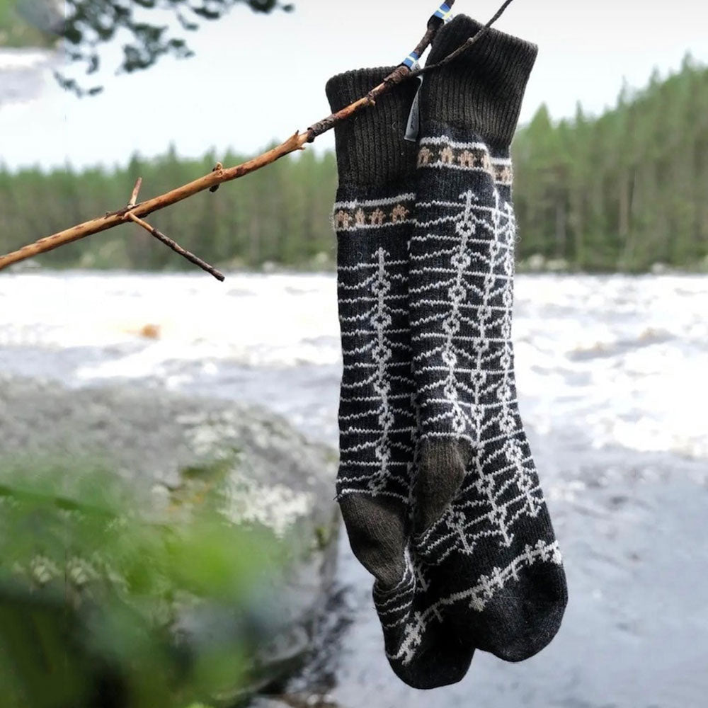 Long Woollen Rag Socks - Recycled Lambswool - Ekshärad (Adults 38-41)