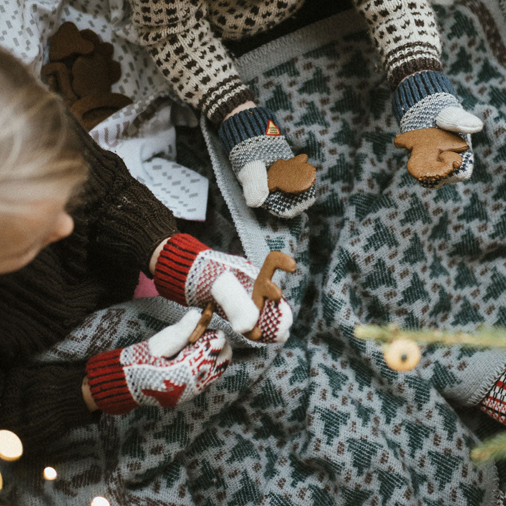 Jacquard Woven Cot Blanket - 100% Wool - Skogen (130x90cm)