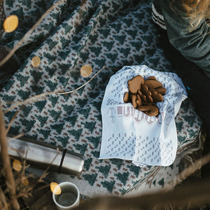 Jacquard Woven Cot Blanket - 100% Wool - Skogen (130x90cm)